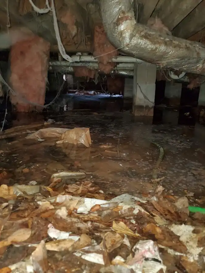 Crawl space flood assessment for Commercial Water Damage Restoration in Pacific
